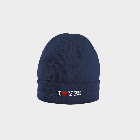 Berretto Beanie I LOVE YES Blu