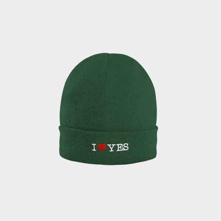 Berretto Beanie I LOVE YES Verde