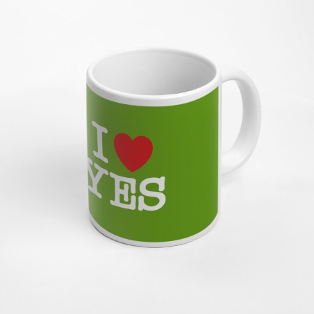 Tazza I Love Yes verde