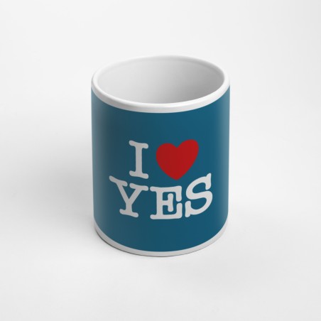 Tazza I Love Yes azzurra