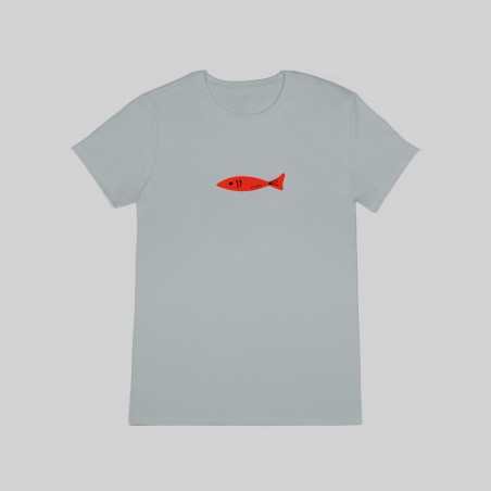 T-shirt icona pesce uomo grigio