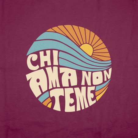 T-shirt Chi ama non teme anniversario uomo Bordeaux